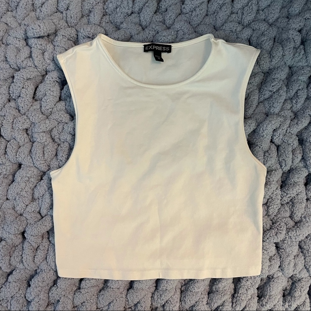 Express White Crop Top Sleeveless